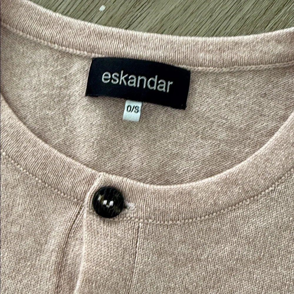 Eskandar women’s Cashmere Side Paneled Button down Cardigan O/S pink NWT